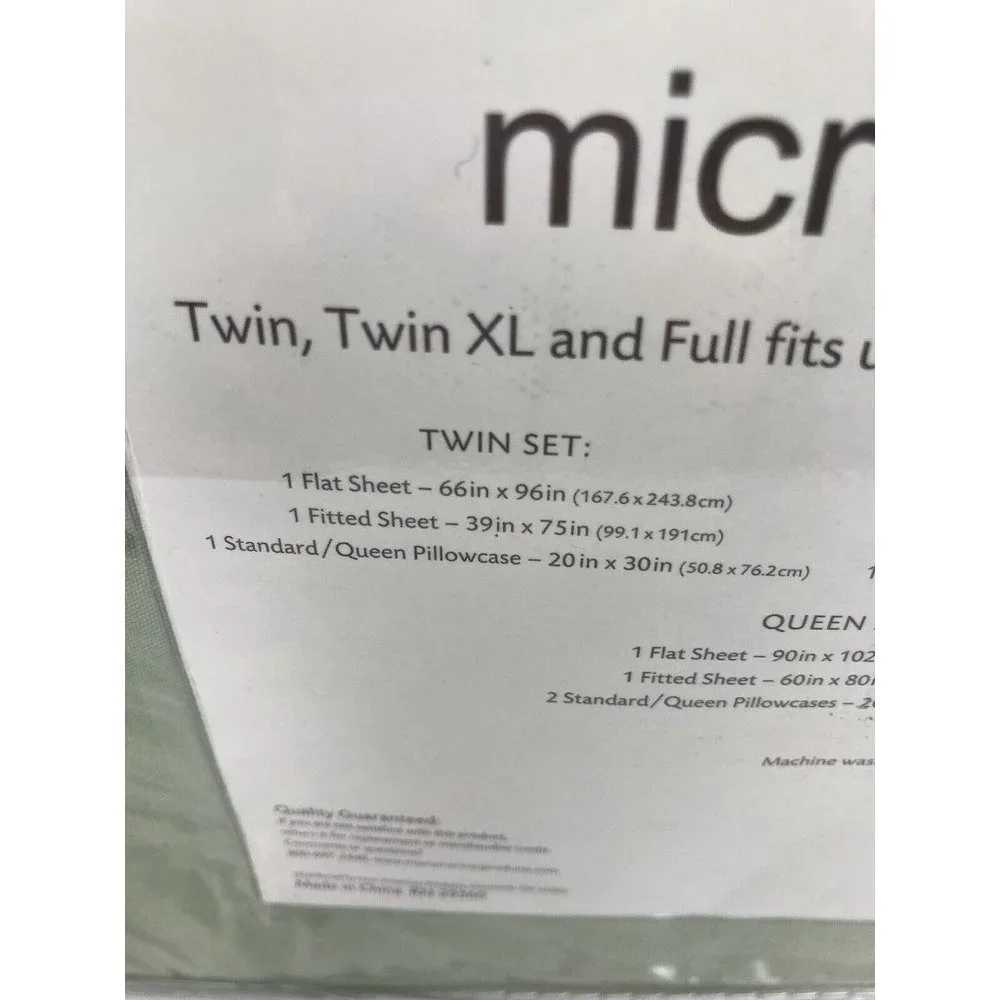 New Everyday Living Twin Smooth Brushed Microfiber Sheet Set Laurel Green